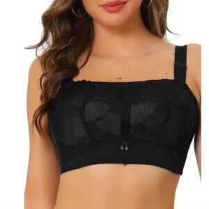 Agnes Orinda Women's Invisible Bandeau Bra Strapless Buckle Lift Insert Lace Bra